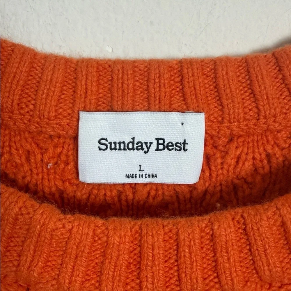 Sunday Best Peggy Wool Sweater Orange Size Large Oversized